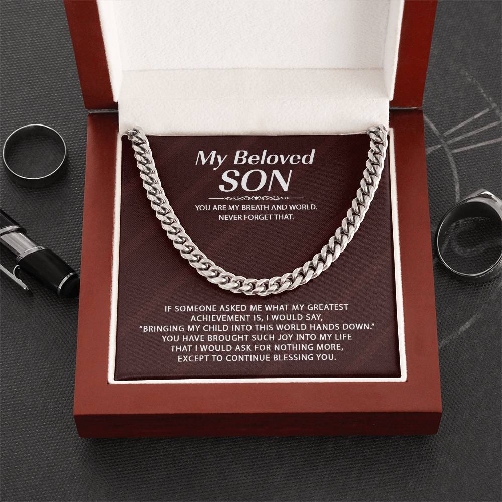 Link Chain For Son - You Are My Breath And World Cuban Link Chain