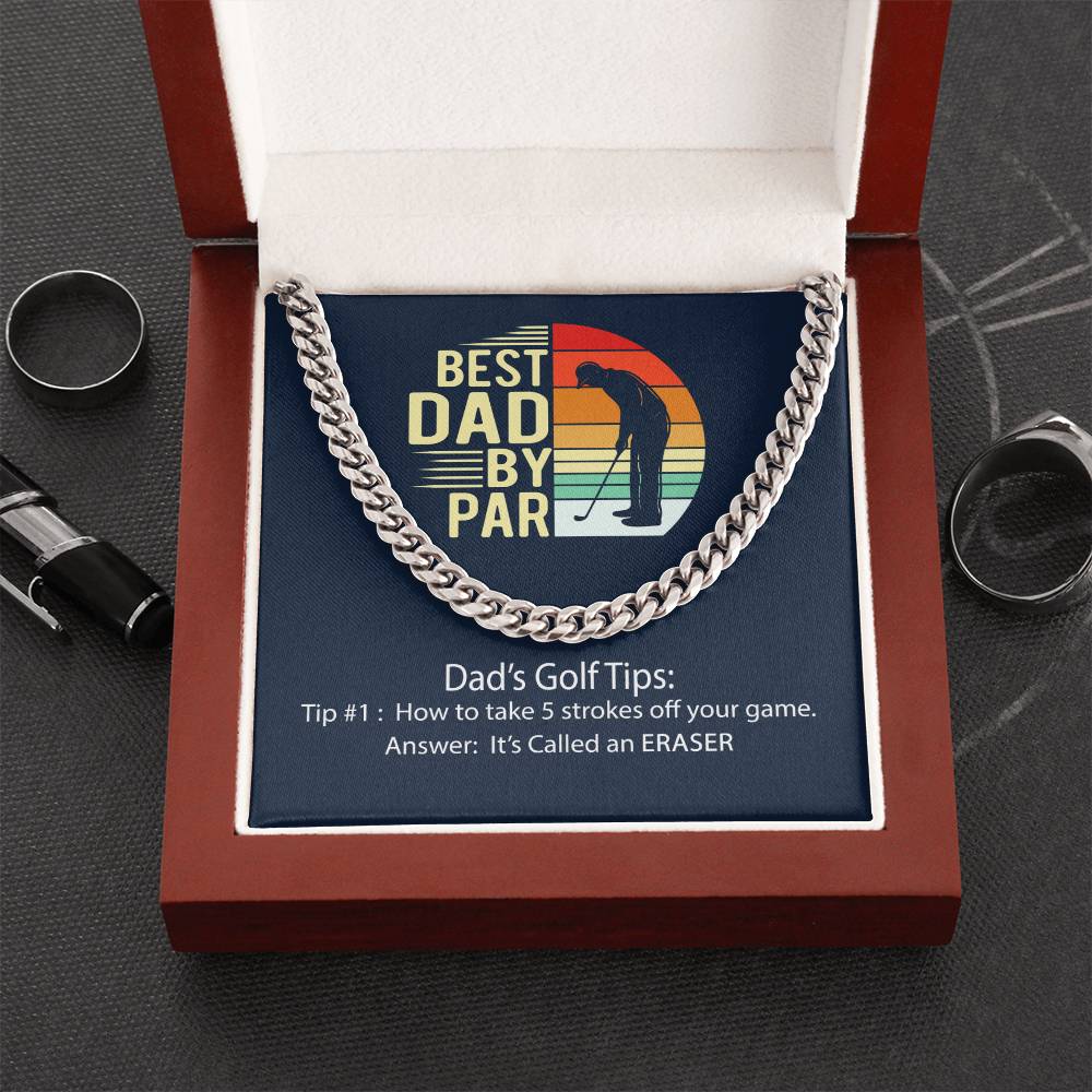 Cuban Link Chain Men Best Dad By Par Gift Necklace For Dad Father's Day Gift Dad Birthday Gift