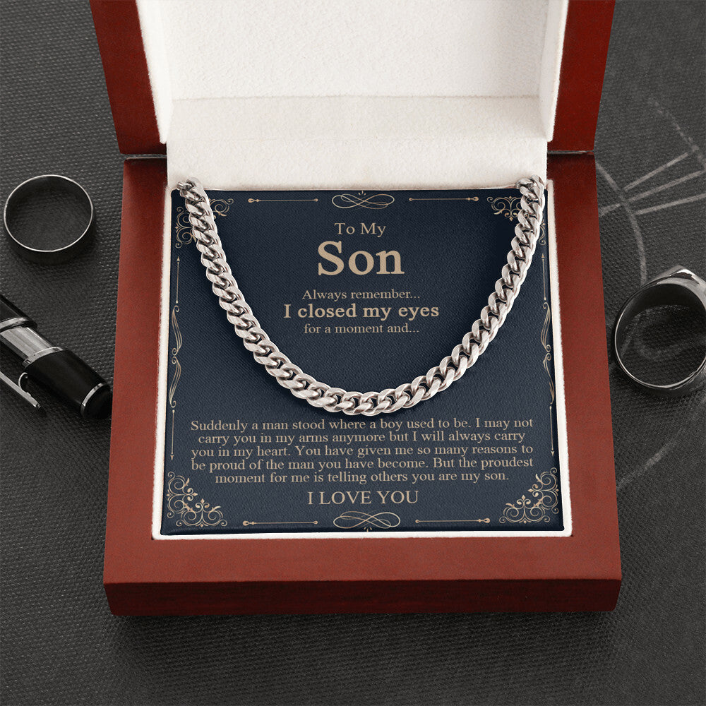 To My Son Gift From Mom Son Necklace From Dad Cuban Chain Necklace For Son Mother To Son Gifts Gifts For Son Birthday Cuban Link Chain