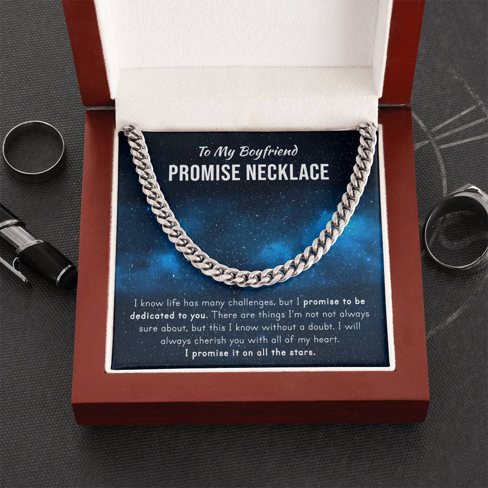 Promise Necklace For Him - Christmas Gift Cuban Link Chain