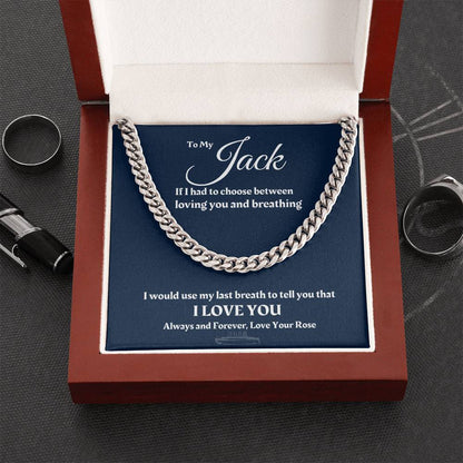 To My Boyfriend Cuban Link Chain Titanic Necklace Valentines Gift For Him Anniversary Gift For Boyfriend