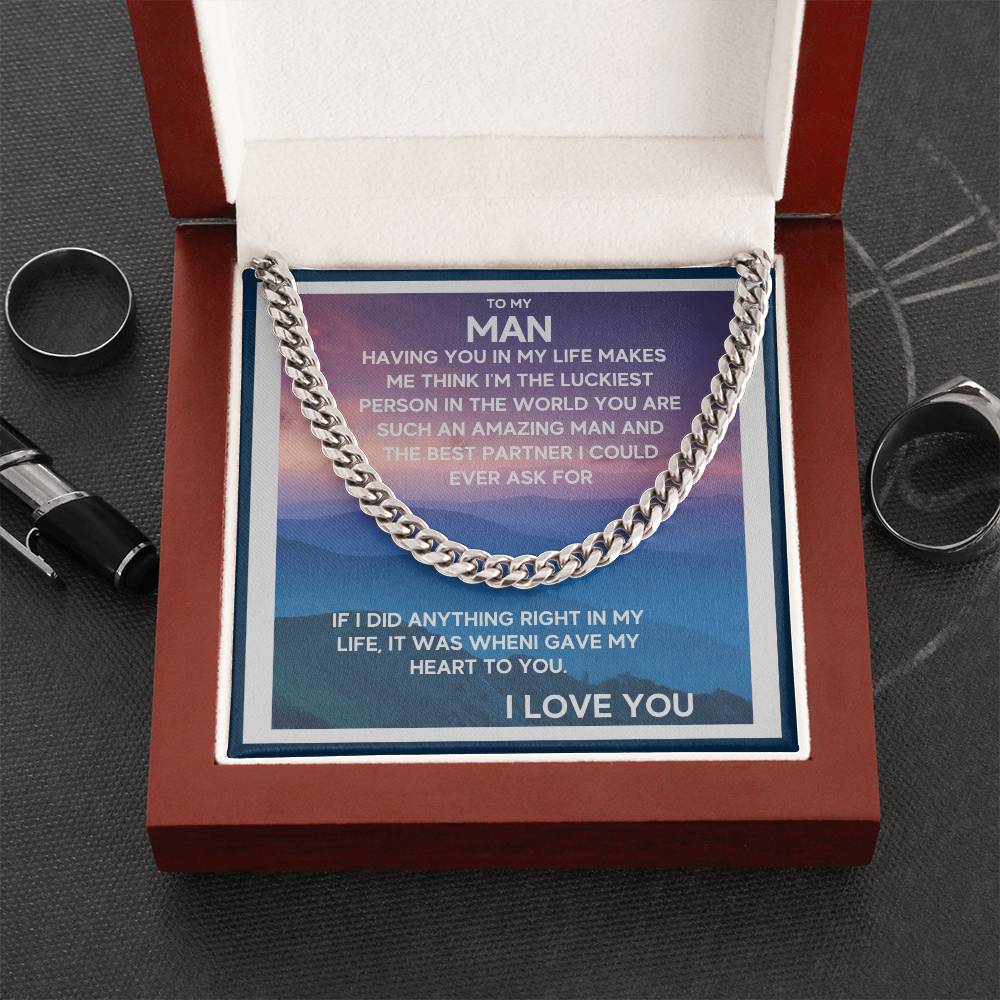 I Gave My Heart To You Cuban Link Chain Necklace Mountain View Edition