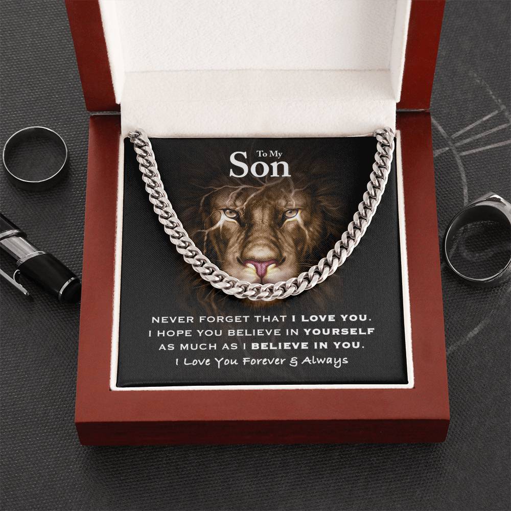 To My Son - Believe In Yourself Cuban Link Chain