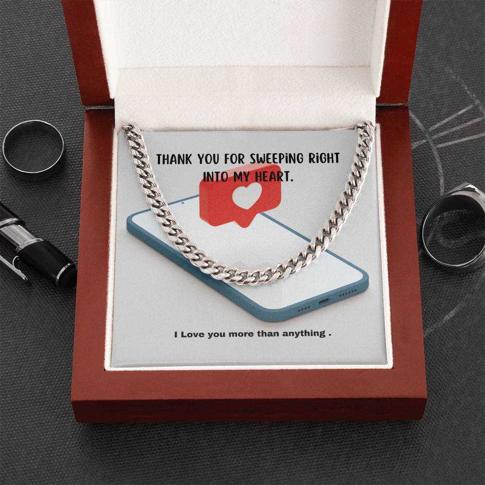 Swipe Right ! You Bet! A Masculine Cuban Chain For Your Sweetie! Cuban Link Chain