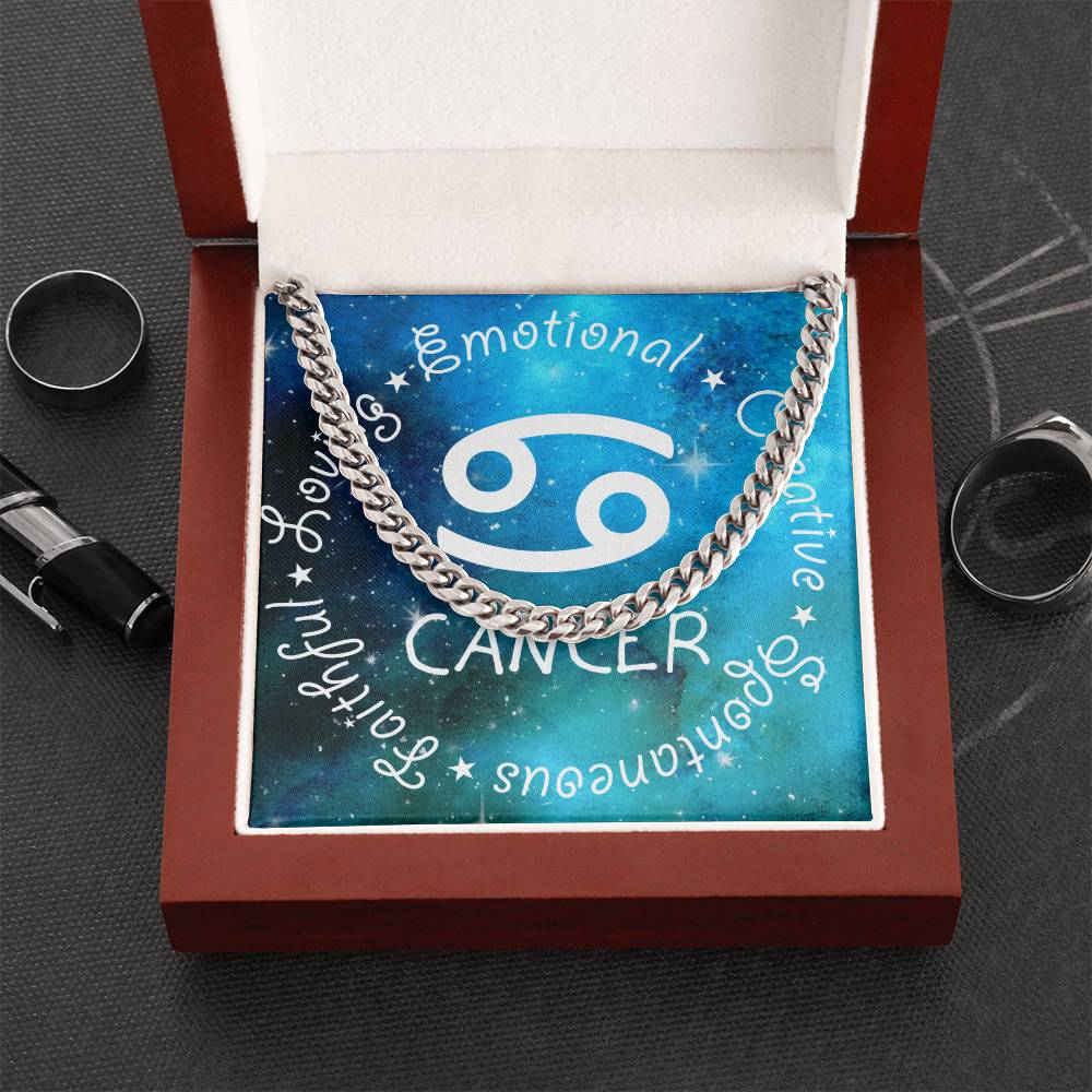 Cuban Link Chain Necklace - Cancer Theme