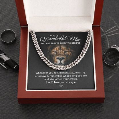 My Wonderful Man - Braver King Cuban Link Chain