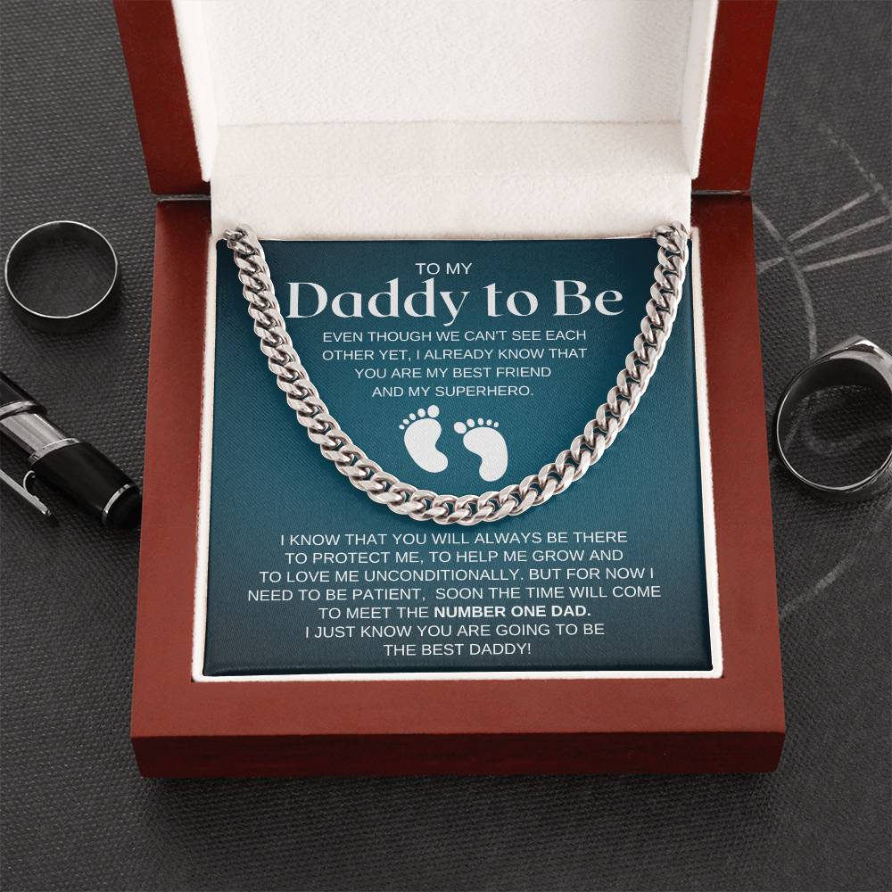 Daddy To Be Cuban Chain Necklace Daddy Necklace Fathers Day Gift Dad To Be Birthday Cuban Link Chain