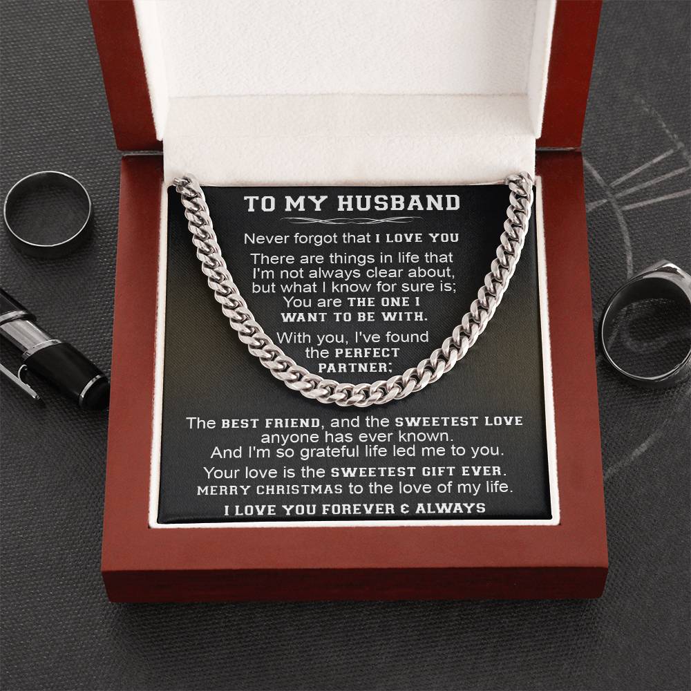 Gift For Husband - Clear About - Cuban Link Cuban Link Chain