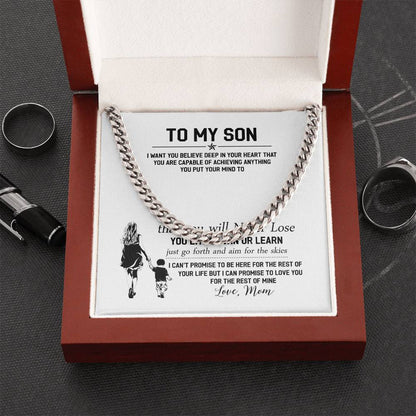 To My Son Cuban Link Chain Necklace