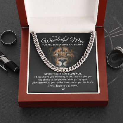 My Wonderful Man - Perfect Gift For Him Cuban Link Chain