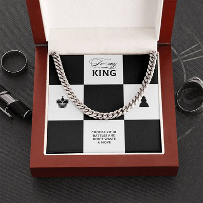 To My King Cuban Link Chain Gift To Husband   Boyfriend  Fiancé  Gifts For Him Men Chain Necklaces