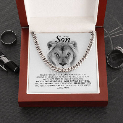 My Son - I Will Always Be There Cuban Link Chain