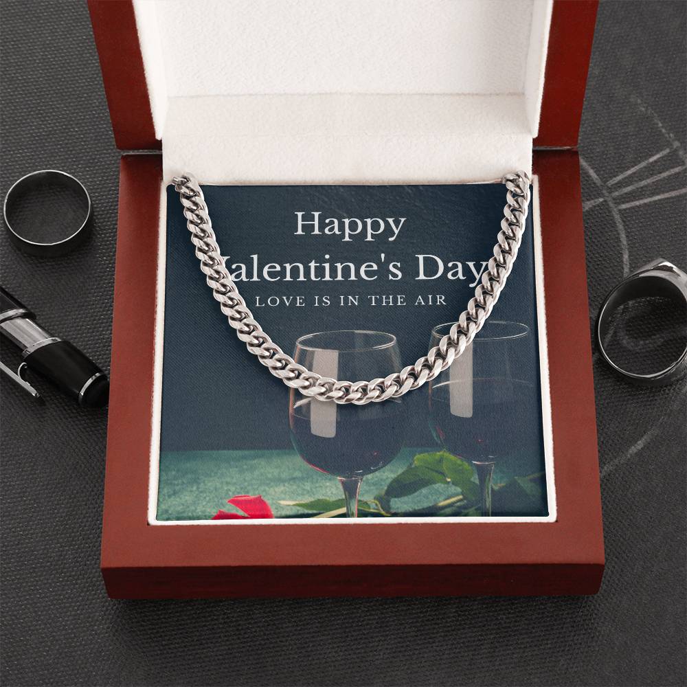Cuban Link Chain Necklace Love Is In The Air