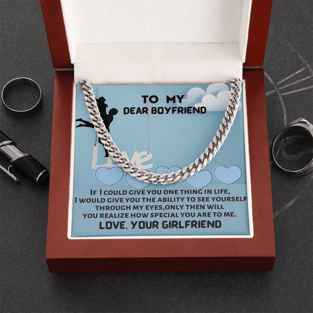 To My Dear Boyfriend Cuban Link Chain