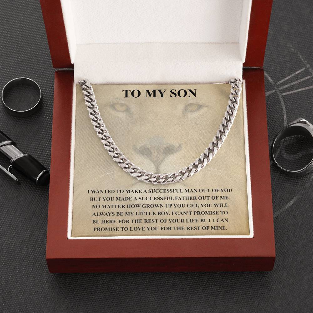 To My Son Necklace Gift For Son Son Graduation Graduate Gift Fathers Day Father Son Gift Mens Silver Cuban Link Chain