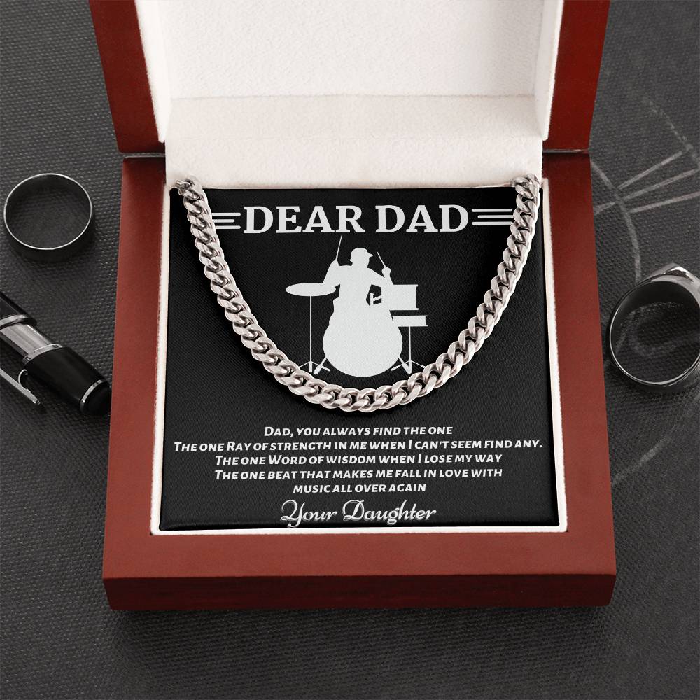 Drummer Dad Cuban Link Chain