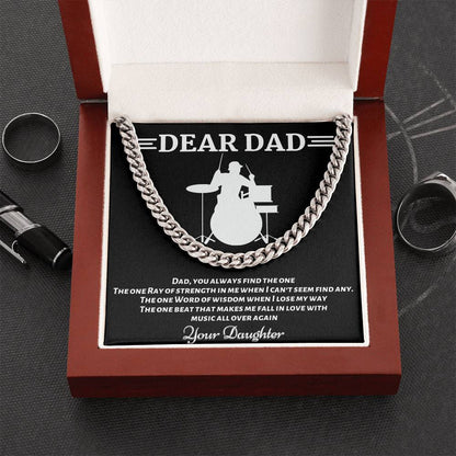 Drummer Dad Cuban Link Chain