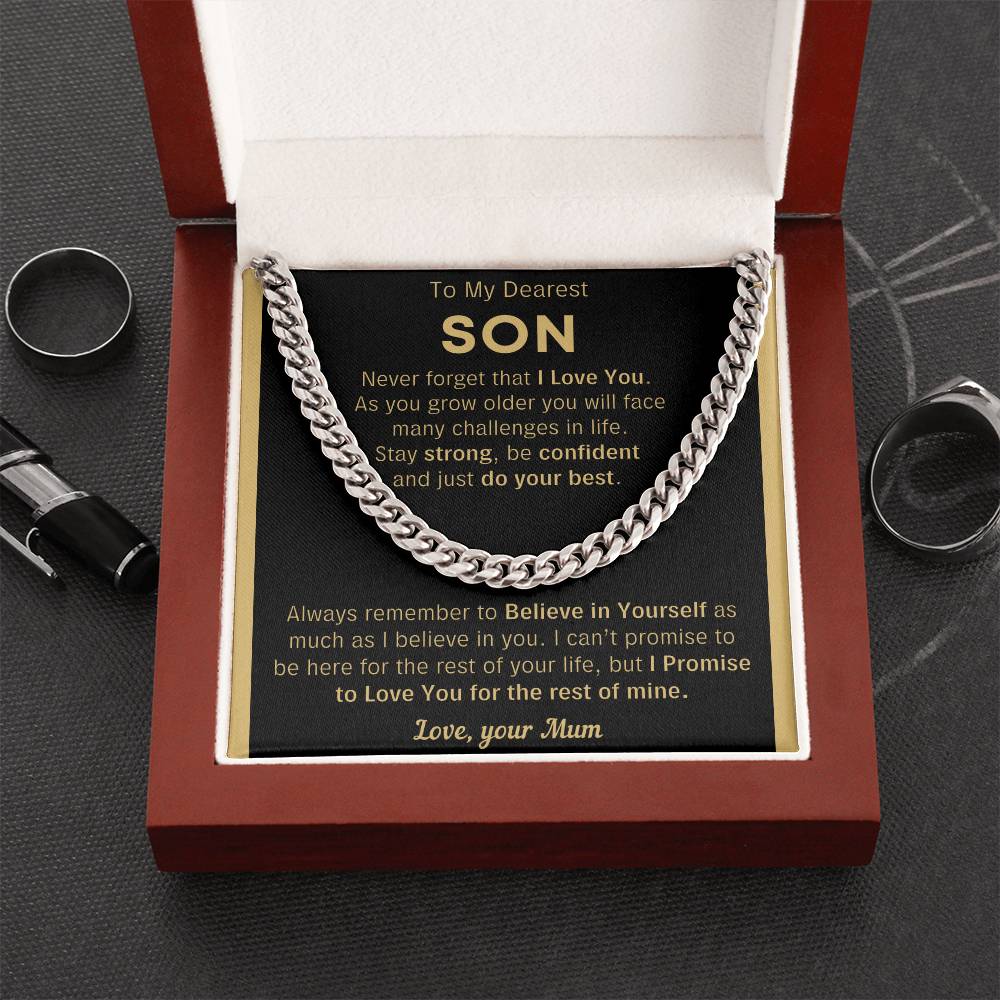 To My Son Just Do Your Best - Cuban Link Chain - Meu