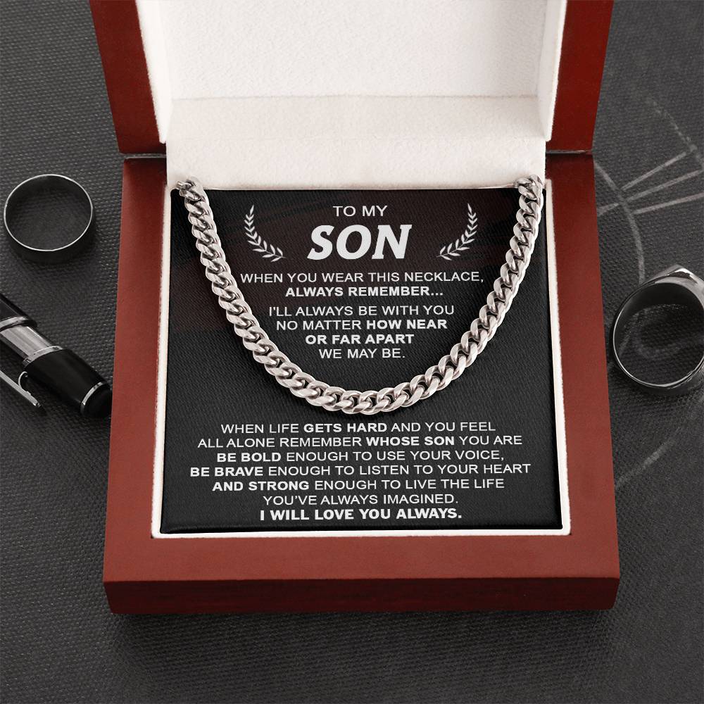 Gift For Son - Listen To Your Heart - Cuban Cuban Link Chain