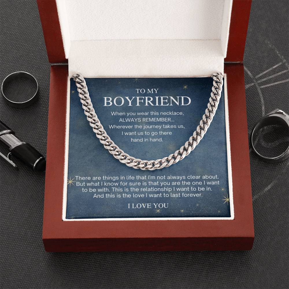To My Boyfriend Starry Night Cuban Chain Necklace Cuban Link Chain