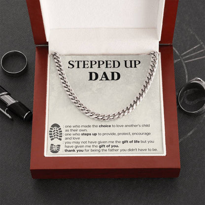 Step Dad Cuban Chain Necklace Gift For Stepdad Fathers Day Gift Step Dad Birthday Gift Cuban Link Chain