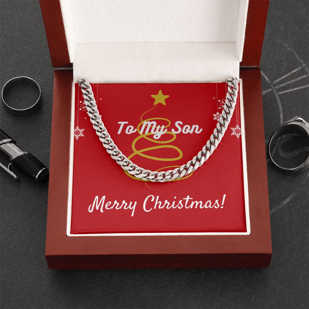 To My Son Merry Christmas Cuban Link Chain