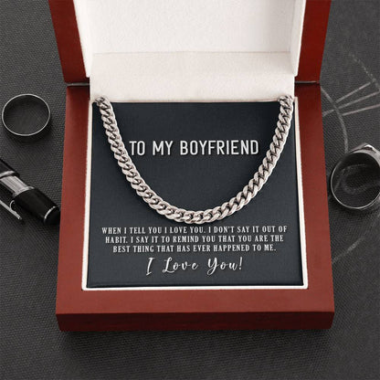 To My Boyfriend Cuban Link Chain