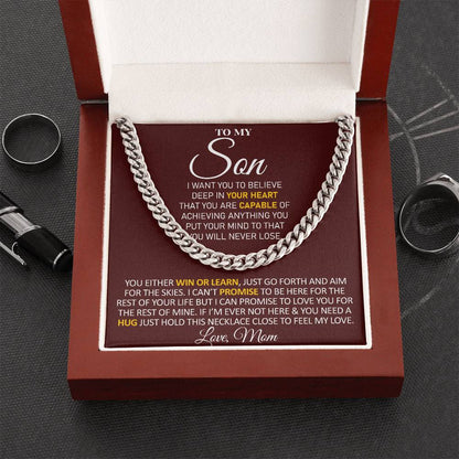 To My Son - Feel My Love From Mom - Cuban Link Chain