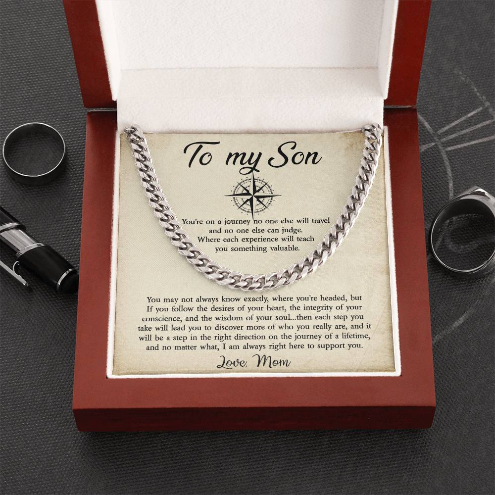 To My Son Cuban Chain Necklace Gift For Son From Mom Son Birthday Gift Cuban Link Chain