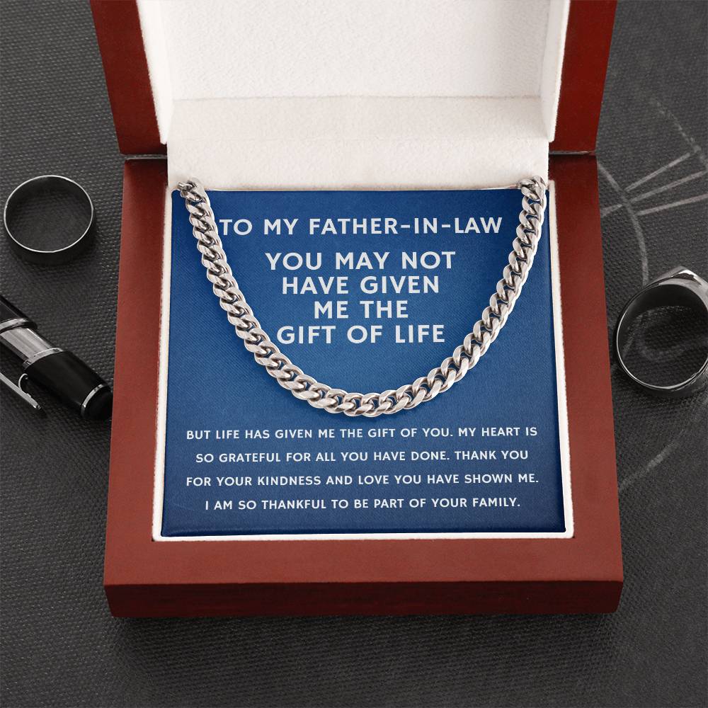 Father In Law Gift From Daughter In Law Fathers Day Gift For Father In Law Christmas Gift For Boyfriend Dad Cuban Link Chain