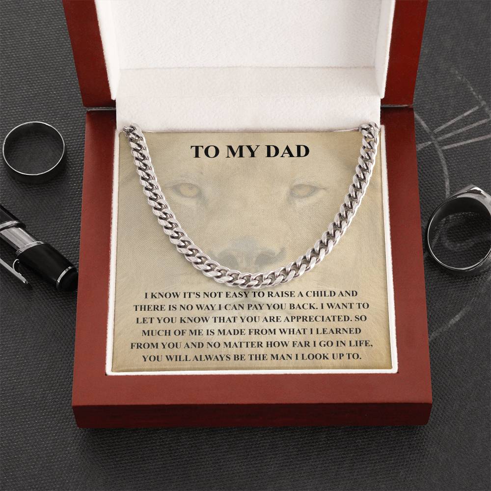 Gifts For Dad From Daughter Fathers Day Gift From Son Silver Cuban Link Chain Dad Birthday Gift Father Of The Bride Fa