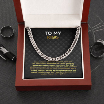 To My King Cuban Link Chain
