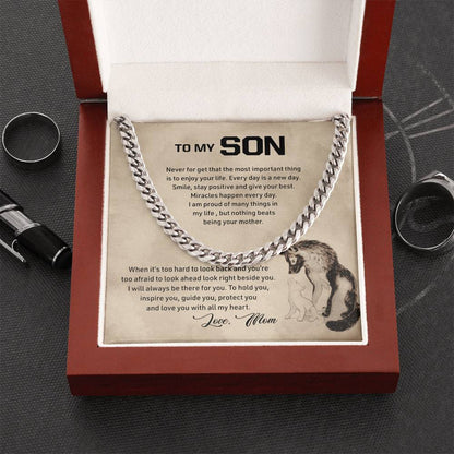 To My Son Cuban Link Chain