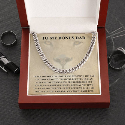 Step Dad Gift From Step Daughter Bonus Dad Gift From Bonus Son Fathers Day Sentimental Gift For Stepped Up Dad Cuban Link Chain