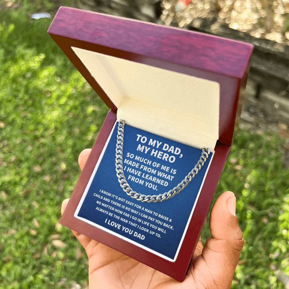 Gift For Dad From Daughter Fathers Day Gift From Son Silver Cuban Link Chain Dad Birthday Gift Father Of The Bride Fat