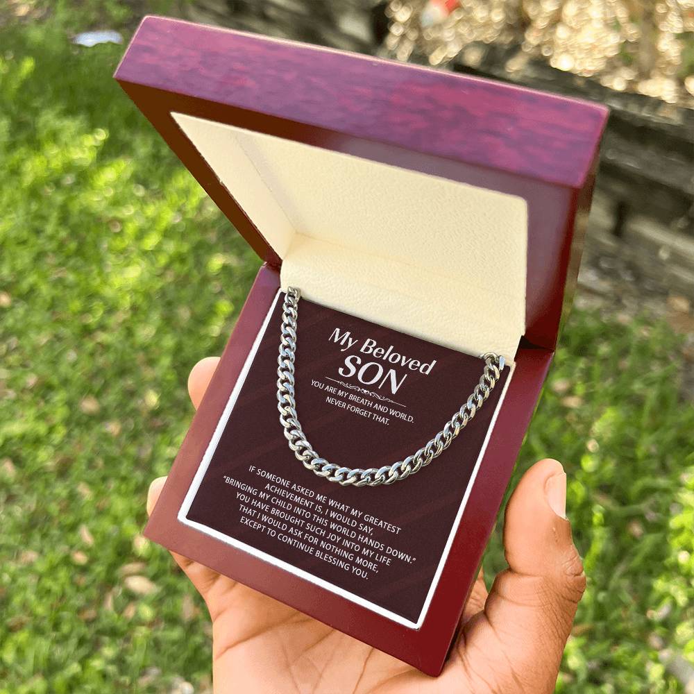 Link Chain For Son - You Are My Breath And World Cuban Link Chain