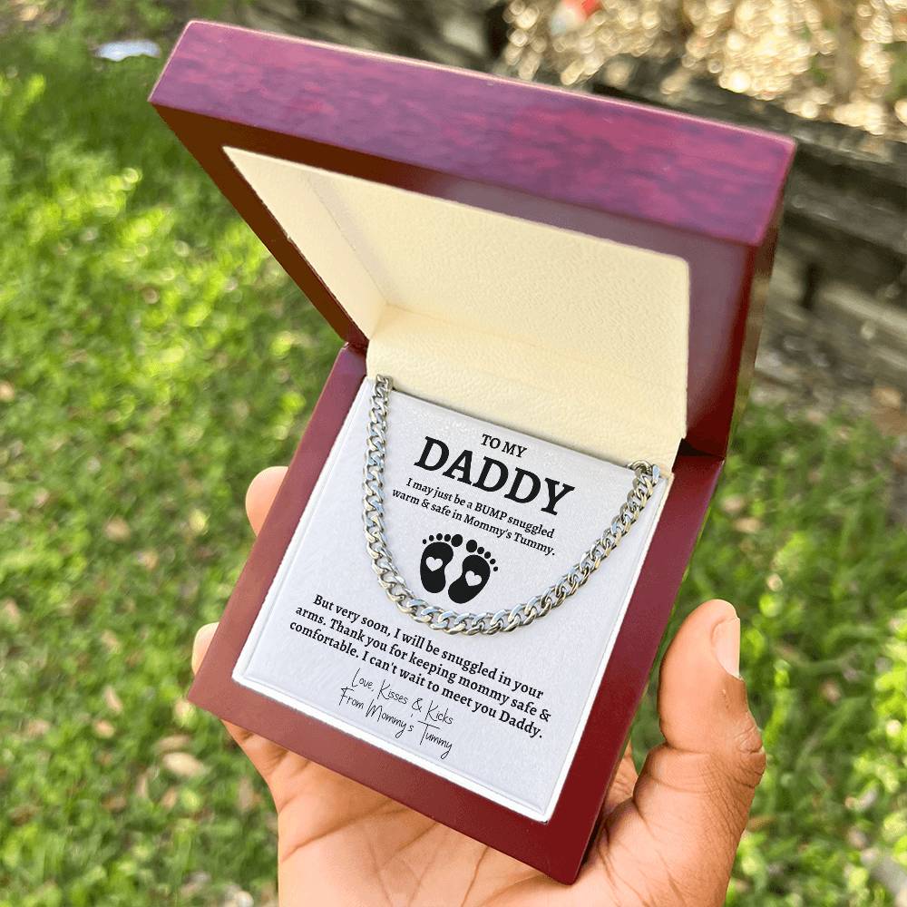 New Dad Father'S Day Gift First Time New Dad Gift New Daddy Gift From Bump Daddy To Be Cuban Chain Gift From Baby Cuban Link Chain