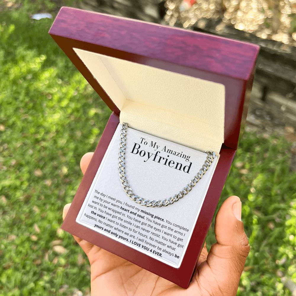 To My Amazing Boyfriend Necklace Gift From Girlfriend Anniversary Necklace Boyfriend Birthday Gift Christmas Gift Cuban Link Chain