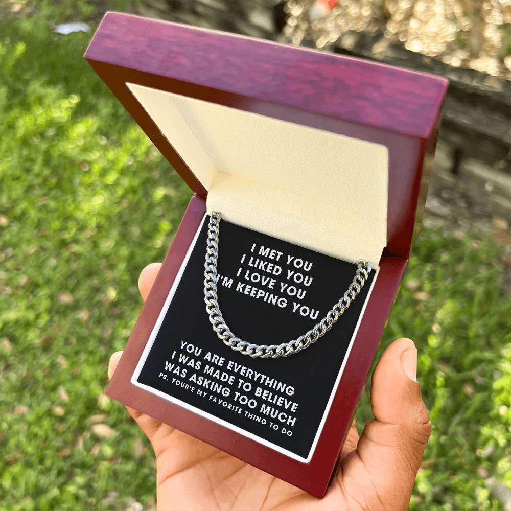 To Boyfriend For My Husband Men Cuban Link Chain Gold And Silver Anniversary 1 2 3 4 5 Just Because Christmas Gift Sto