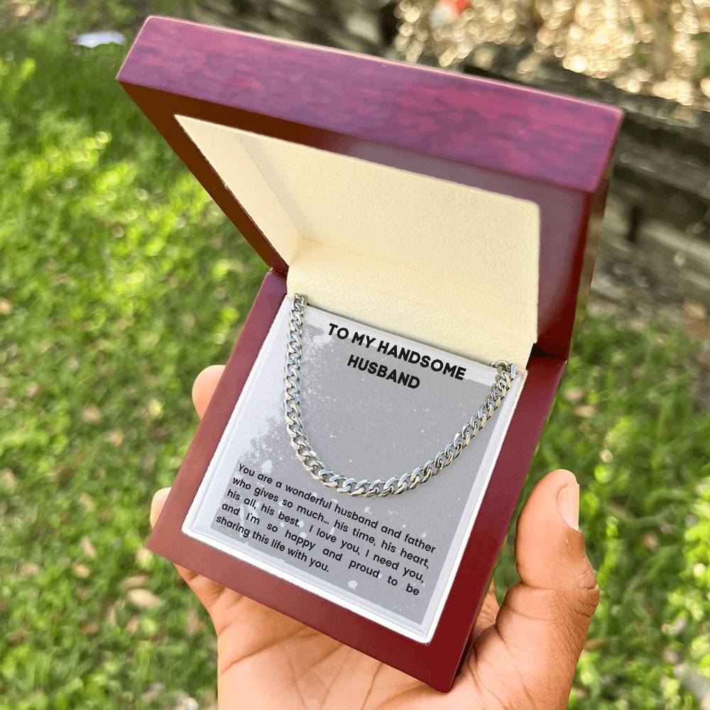 For The Best Husband Cuban Link Chain