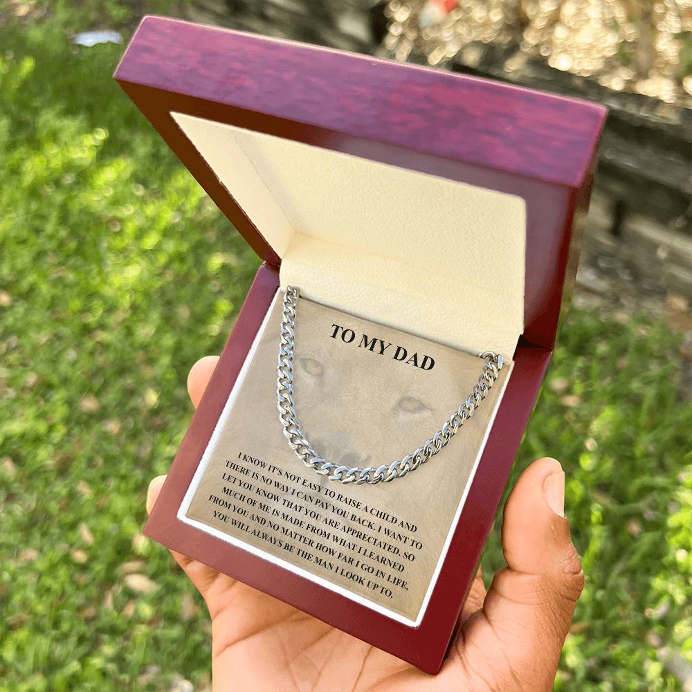 Gifts For Dad From Daughter Fathers Day Gift From Son Silver Cuban Link Chain Dad Birthday Gift Father Of The Bride Fa