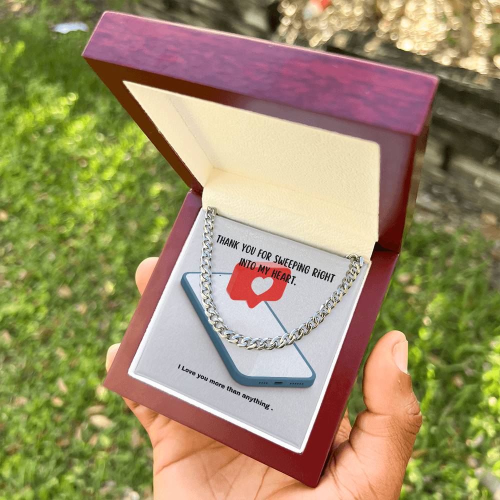 Swipe Right ! You Bet! A Masculine Cuban Chain For Your Sweetie! Cuban Link Chain