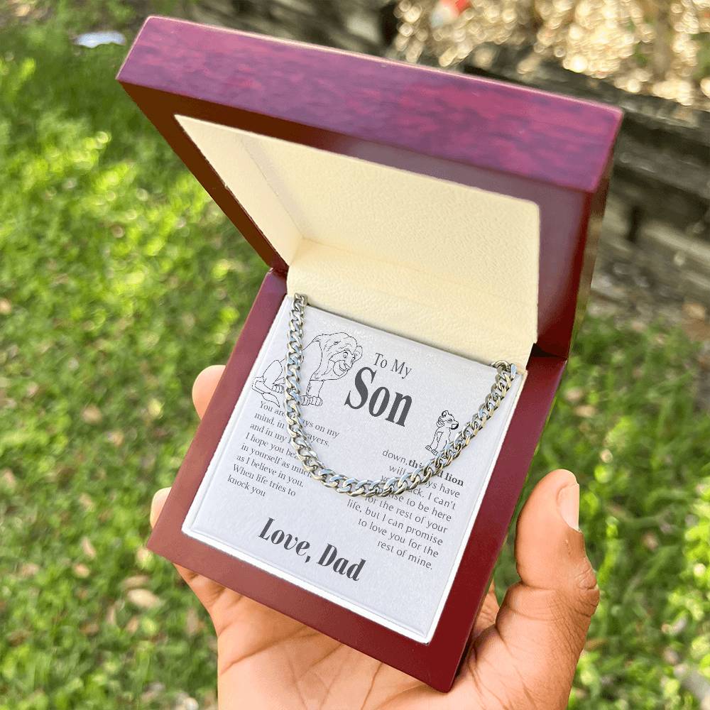 I Hope You Believe In Yourself This Old Lion Dad Gift For Son Cuban Link Chain Necklace