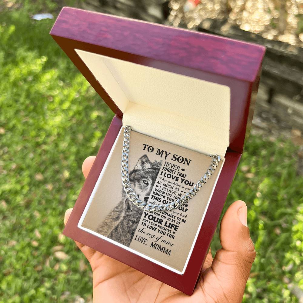 To My Son Cuban Link Chain Necklace