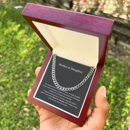 Mother & Daughter Mother's Day Birthday Jewelry Gift Chain Necklace For Women Cuban Link Chain
