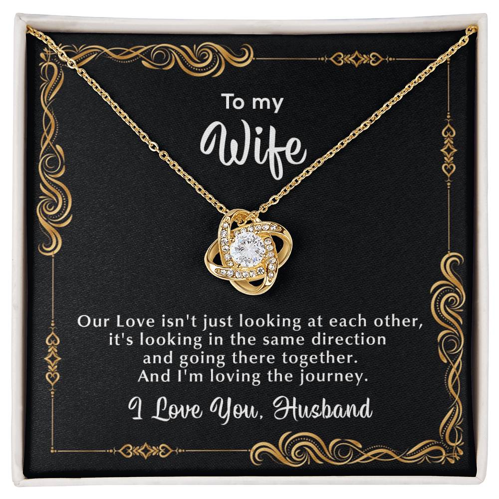 To My Wife Necklace, Gift For Wife From Husband, Love Knot Necklace, 10 Year Anniversary Gifts For Wife, Anniversary Gift For Wife 1 Year - Love Knot Necklace