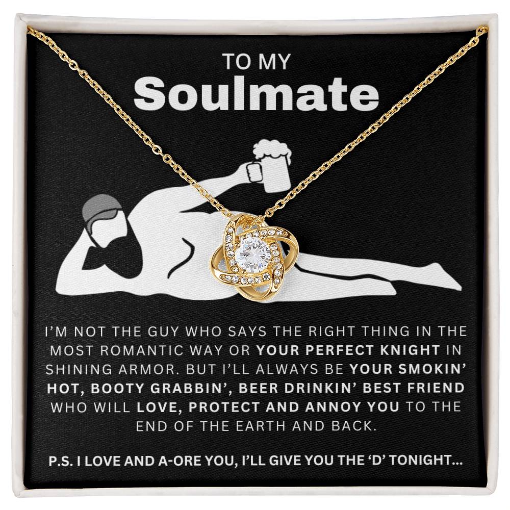 To My Soulmate Your Perfect Knight Necklace Love Knot Necklace