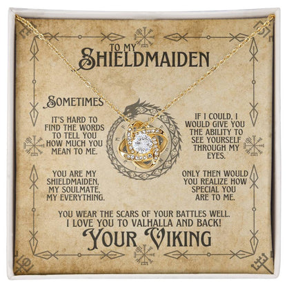 To My Shieldmaiden Viking Soulmate - Love Knot Necklace Love Knot Necklace