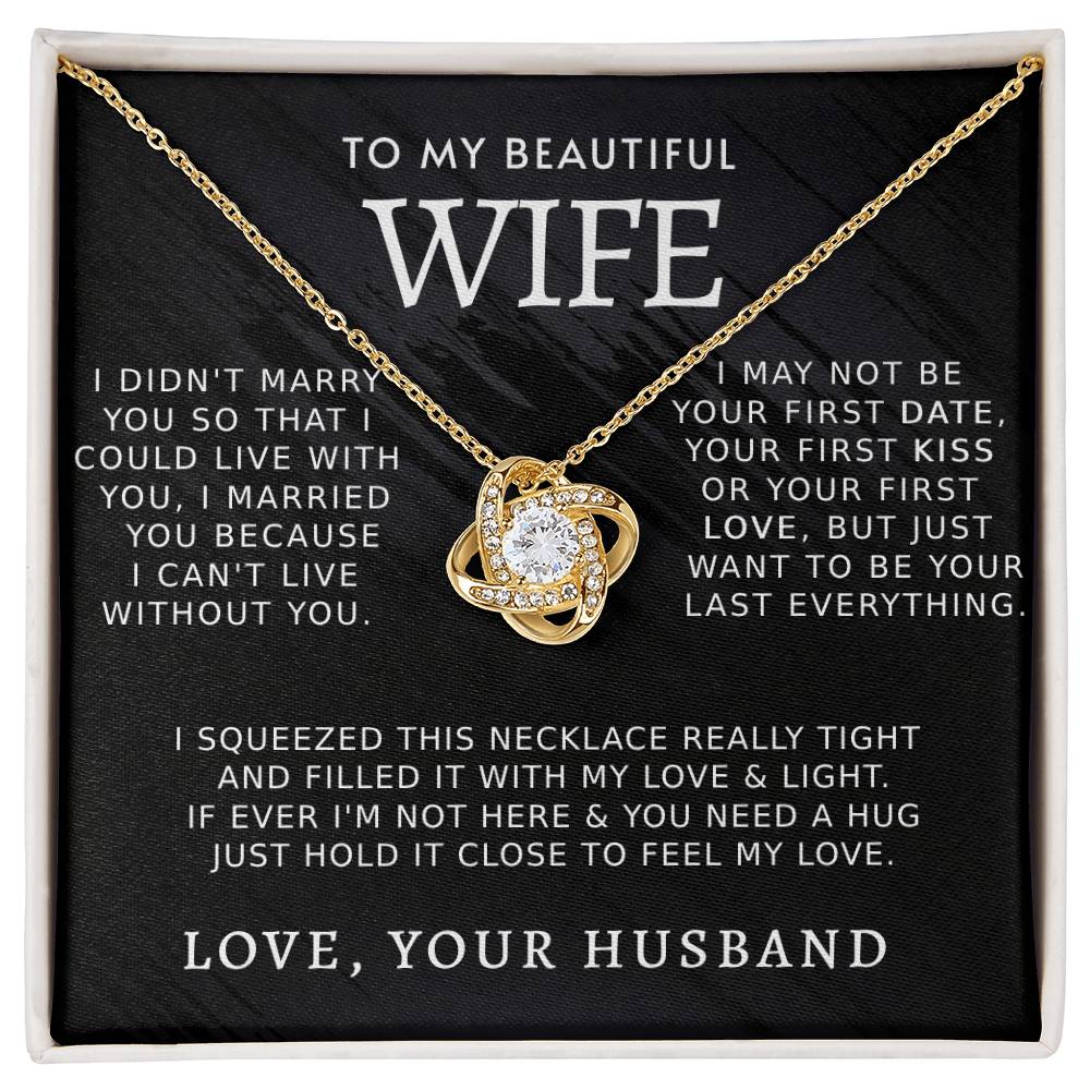 Gifts For Wife Romantic, Wife Birthday Gift Ideas, Necklaces For Wife From Husband, To My Soulmate Necklace For Women,To My Wife Gifts From Husband Love Knot Necklace