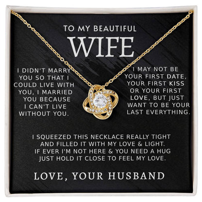 Gifts For Wife Romantic, Wife Birthday Gift Ideas, Necklaces For Wife From Husband, To My Soulmate Necklace For Women,To My Wife Gifts From Husband Love Knot Necklace